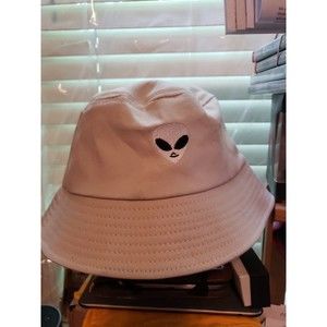 Alien Bucket Tan Hat , Cap One Size UFO Cotton Summer Sun Hat